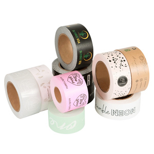 Custom Printed Packaging With logo <strong>Fiberglass</strong> Gummed Tape Eco-friendly Water Activated Reinforced Kraft Paper Tape