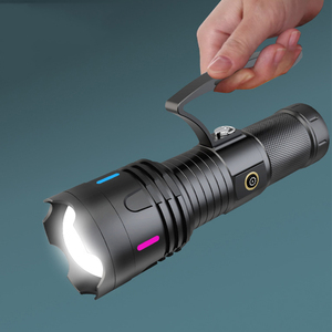 Siêu Điện Hợp Kim Nhôm Cầm Tay Torch Ánh Sáng Có Thể Sạc Lại Đèn Pin Trắng Laser Spotlight Đèn Pin - Product Image 1
