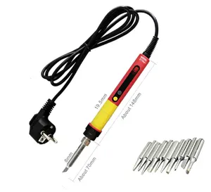 Soldador eléctrico ajustable <span class=keywords><strong>CXG</strong></span> E60w/90w/110w LCD temperatura Digital LED Enchufe europeo + 10 puntas de soldadura con soporte - Product Image 1