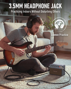 Système de <span class=keywords><strong>guitare</strong></span> <span class=keywords><strong>sans</strong></span> <span class=keywords><strong>fil</strong></span> FW2D 2,4 GHz avec prise silencieuse exclusive, amplificateur de guitares électriques FBA-10 10W Drive/Clean Tone - Product Image 5