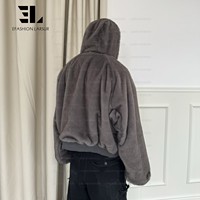 LARSUR Personnalisé Usine Réversible Coton Ripstop Nylon Sergé Camouflage Fausse Fourrure Veste Bomber À Capuche Camouflage Veste À Capuche Hommes