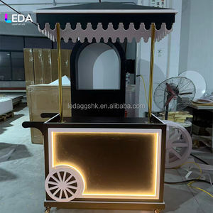 Carrito de Dulces Metálico Personalizado LEDA, Resistente al Agua, para Negocios Móviles de Comida y Charcutería, para Exhibición en el Hogar, Cumpleaños y Otras Ocasiones - Product Image 1