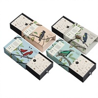 Boîte à tiroirs pliable portable haut de gamme personnalisée, en forme de livre, en papier d'art, emballage rigide en carton coulissant, emballage plat