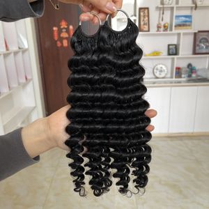 Crochet Human Hair <b>Extension</b> Deep Wave High Quality Handmade <b>Curly</b> Wave <b>Extensions</b> for Women Crochet Braids Hair - Product Image 3