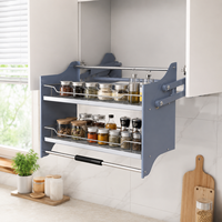 Cesto Elevatório Duplo TKK para Armário de Cozinha - Prateleira de Armazenamento Retrátil para Armário de Cozinha
