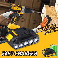 Ensemble d'outils électriques sans fil LYUWO avec batterie au lithium jaune, perceuse à batterie au lithium, tournevis électrique, réparation à domicile, perçage du bois
