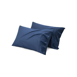 Taies d'oreiller en coton tissé 100% doux et lisse, fermeture à rabat, motif végétal, style uni, pour la maison et l'hôtel, bleu marine, 20x30 pouces, vente en gros - Product Image 1