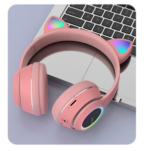 L450 Niedliche Katzen-LED-Kabellose Kopfhörer BT-Headset mit Mikrofon TF MP3 Kinder Mädchen Musik-Ohrhörer Kätzchen-Helm-Kopfhörer als Geburtstagsgeschenk - Product Image 3
