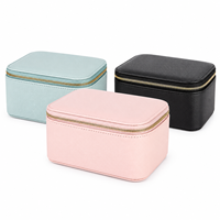 Sac à bijoux de voyage de haute qualité, intérieur en cortex, petits sacs séparés, boîte à boucles d'oreilles, boîte à collier, boîte à bagues, organisation de rangement, fermeture éclair