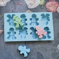 Moules à gâteau en silicone pour homme en pain d'épices en forme d'arbre de Noël à 8 cavités, moules à pâtisserie pour Noël, moules à savon sans BPA