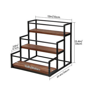 Organizzatore di sciroppo di caffè in bambù a 3 livelli supporto <span class=keywords><strong>per</strong></span> 12 bottiglie <span class=keywords><strong>per</strong></span> scaffali di stoccaggio <span class=keywords><strong>per</strong></span> caffè e vino - Product Image 3
