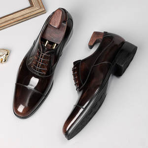 Chaussures habillées en cuir à bout pointu et chaussures Oxford, chaussures de bureau pour hommes en cuir véritable faites à la main, chaussures décontractées en cuir pour hommes - Product Image 1