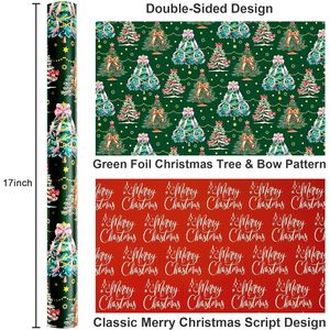 Reversible Christmas Gift <b>Wrapping</b> <b>Paper</b> 17 In X 33 Ft Double Side Recyclable For Holiday Craft - Product Image 3