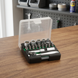 MSB26D01B 1/4" X 25mm High Quality Chrome Plated Bits with Interchangeable Sockets Set Hard <b>Case</b> - Product Image 2