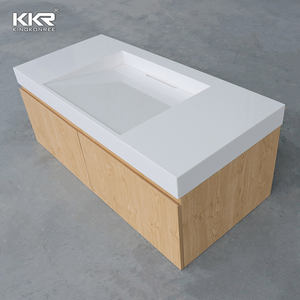 Superficie de la Mesa del tocador del baño <span class=keywords><strong>Encimera</strong></span> del fregadero de pared <span class=keywords><strong>encimera</strong></span> de lavado de superficie sólida - Product Image 4