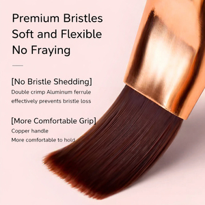 9pcs <b>Tea</b> Color Soft Nylon Bristle Nail Art Brush <b>Set</b> <b>Plastic</b> Handle Oval Liner Fine Line Detail Painting Tool Custom Logo Salon - Product Image 3