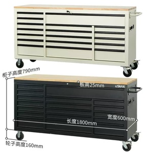 Di động 18-ngăn kéo công cụ ngực 72 inch bàn làm việc công cụ lớn Con lăn tủ cho nhà để xe bằng gỗ hàng đầu - Product Image 3