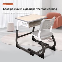 Ensemble de bureau et chaise d'étudiant moderne en gros, hauteur fixe, structure métallique, mobilier scolaire, ensemble de bureau d'étude individuel pour salle de classe