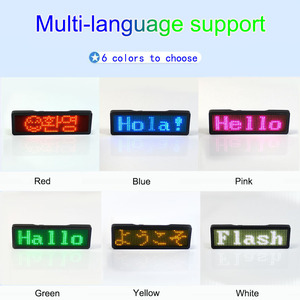 <span class=keywords><strong>Badge</strong></span> LED rechargeable à affichage programmable par application Bluetooth, à prix de gros, avec aimant, clignotant, portable - Product Image 2