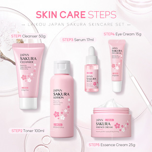 Laikou <span class=keywords><strong>Sakura</strong></span> - Set de 5 Productos para el Cuidado de la Piel, Mejora las Arrugas y la Piel Áspera: Limpiador, Tónico, Sérum, Crema para Ojos, Crema Facial Esencial - Product Image 5