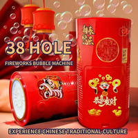 Nouvelle conception de machine à bulles électrique à 38 trous, simulation de feux d'artifice, machine à bulles réutilisable pour les jouets d'extérieur