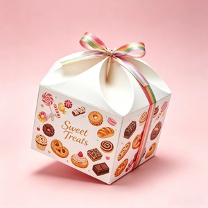 Boîte à dessert avec couvercle et poignée pour tiramisu et pâtisseries, idéale pour les beignets, les biscuits et les gâteaux pour les boutiques - Product Image 2