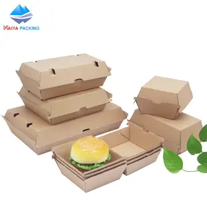 Hoge Kwaliteit Clam Shell Kartonnen Snack En Burger Box Custom Gedrukt Fast Food Kartonnen Doos