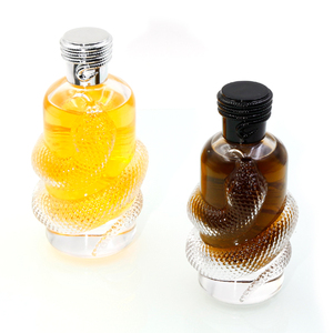 Nuevo Diseño, Botella de Perfume de Vidrio Vacía con Forma de Serpiente Irregular y Única, 30ml 50ml 100ml, Botella de Perfume Transparente de Lujo con Caja - Product Image 4