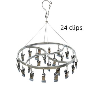 Support de séchage en tissu cintre carré rond en alliage d'aluminium avec crochet pivotant blanchisserie métal vêtements pliable OPP sac unique - Product Image 4