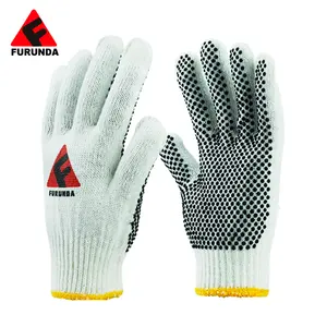 7 Gauge Cotton Knitted Gloves PVC Dots Gloves PVC Dotted Gloves