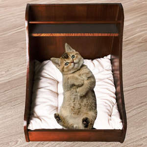 Maisonnette en bois pour animaux de compagnie, espace de repos calme et confortable avec lit moelleux pour chiens et chats - Product Image 2