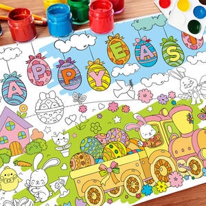Mantel Gigante para Colorear de Pascua, Póster de Conejito de Pascua para Niños, Kits de Manualidades, <span class=keywords><strong>Juegos</strong></span> Infantiles con Temática de Huevos de Conejito, Regalo de Actividades - Product Image 3