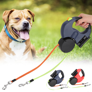 Wholesale Dual Head LED <b>Light</b> Pet Leash Automatic Extendable Walking Traction <b>Rope</b> with for Dog & Camping Furniture - Product Image 1