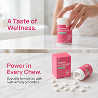 Vitahall ODM Probiotiques fonctionnels pour femmes, gommes à mâcher à la fraise, probiotiques à mâcher à tout moment, complément alimentaire pour la santé féminine, marque privée