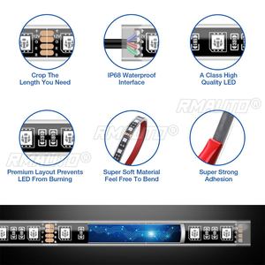 Feux de freinage intelligents LED RGB 12V avec application, lumière d'ambiance pour voiture et moto, télécommande sans fil, bande lumineuse décorative pour moto - Product Image 3