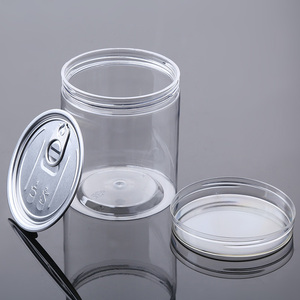 Contenants alimentaires en plastique PET transparent à large ouverture de qualité alimentaire 8oz 12oz 16oz, pots vides pour salades et fruits secs avec couvercle à anneau de traction - Product Image 4
