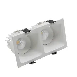 Indoor Ip65 Dubbele Kop Anti-Glare Rechthoekige Aluminium Downlight 2X8W 2X15W Vierkante Grille Downlight