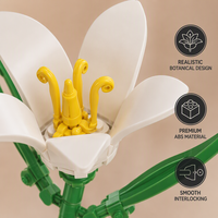 Set de Bloques de Construcción de Flores de Lirio Personalizado de 210 Piezas, Kit de Modelo Botánico Realista, Juguete de Construcción STEM, Mini Ladrillos, Marca Privada