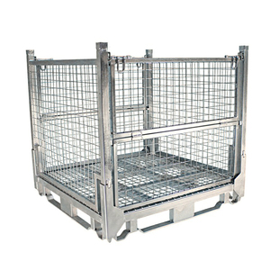 Công suất cao tùy chỉnh thép xe nâng lưu trữ lồng container nửa mở cửa trước tấm cơ sở số lượng lớn mạ kẽm có thể gập lại giá - Product Image 2