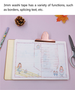 2022 thiết kế mới 3 mét mỏng đầy màu sắc văn phòng phẩm phim hoạt hình cổ điển Washi Băng mô hình tùy chỉnh in Washi <span class=keywords><strong>masking</strong></span> <span class=keywords><strong>tape</strong></span> - Product Image 4