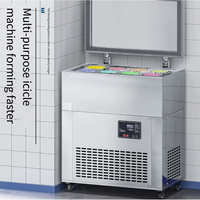 Bloc de glace cylindrique coloré en acier inoxydable faisant la machine nouvelle usine de congélation pour la production de briques de crème glacée
