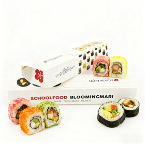 Biểu tượng tùy chỉnh <span class=keywords><strong>in</strong></span> ấn sinh thái phân hủy sinh học giấy kraft thực phẩm Sushi lấy đi bao bì Sushi tay cuộn Togo tông hộp giấy - Product Image 1