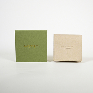 PackSecret Green Custom Eco <b>Book</b> Style Flap Paper Magnetic Closure Jewelry Set <b>Box</b> Packaging With Logo and Microfiber Pouch Set - Product Image 1