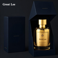 Flacons de Parfum Personnalisés Transparents Dorés Bouchon en Cuir Verre 30ml 50ml 100ml Flacon de Parfum de Luxe avec Boîte