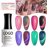 Gel UV LED professionnel en gros sous marque privée, effet œil de chat coloré, cristal 9D, écologique, longue durée, gel œil de chat 4D