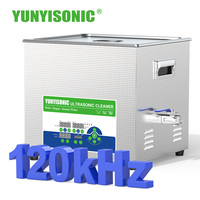 Nettoyeur à ultrasons silencieux 120 kHz 15L à faible bruit avec minuterie numérique et dégazage, pour laboratoire, clinique et pièces de armes à feu