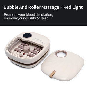 Usine directement vente nouvelle conception pliable pied Spa masseur Portable télécommande chauffage lumière rouge bulle 10L pied - Product Image 4