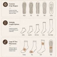 Chaussettes de yoga et de Pilates personnalisées de qualité supérieure, couleur marron, antidérapantes avec points de grip, logo tricoté, pour femmes