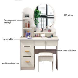 Meubles de <span class=keywords><strong>chambre</strong></span> à coucher Offre Spéciale <span class=keywords><strong>adulte</strong></span> rose <span class=keywords><strong>commode</strong></span> de maquillage en <span class=keywords><strong>bois</strong></span> à 4 tiroirs avec miroir coiffeuse avec 4 tiroirs et tabouret - Product Image 6