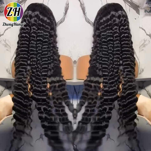 Perruque frontale en dentelle HD 13x6 en cheveux humains bruts, perruque brésilienne en cheveux humains ondulés profonds de 30 pouces, densité 250, pré-épilée - Product Image 2